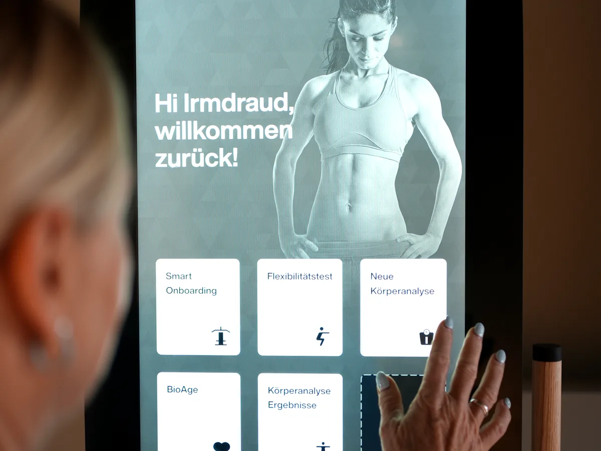 EGYM-App-Hauptmenü zur Trainingsverfolgung